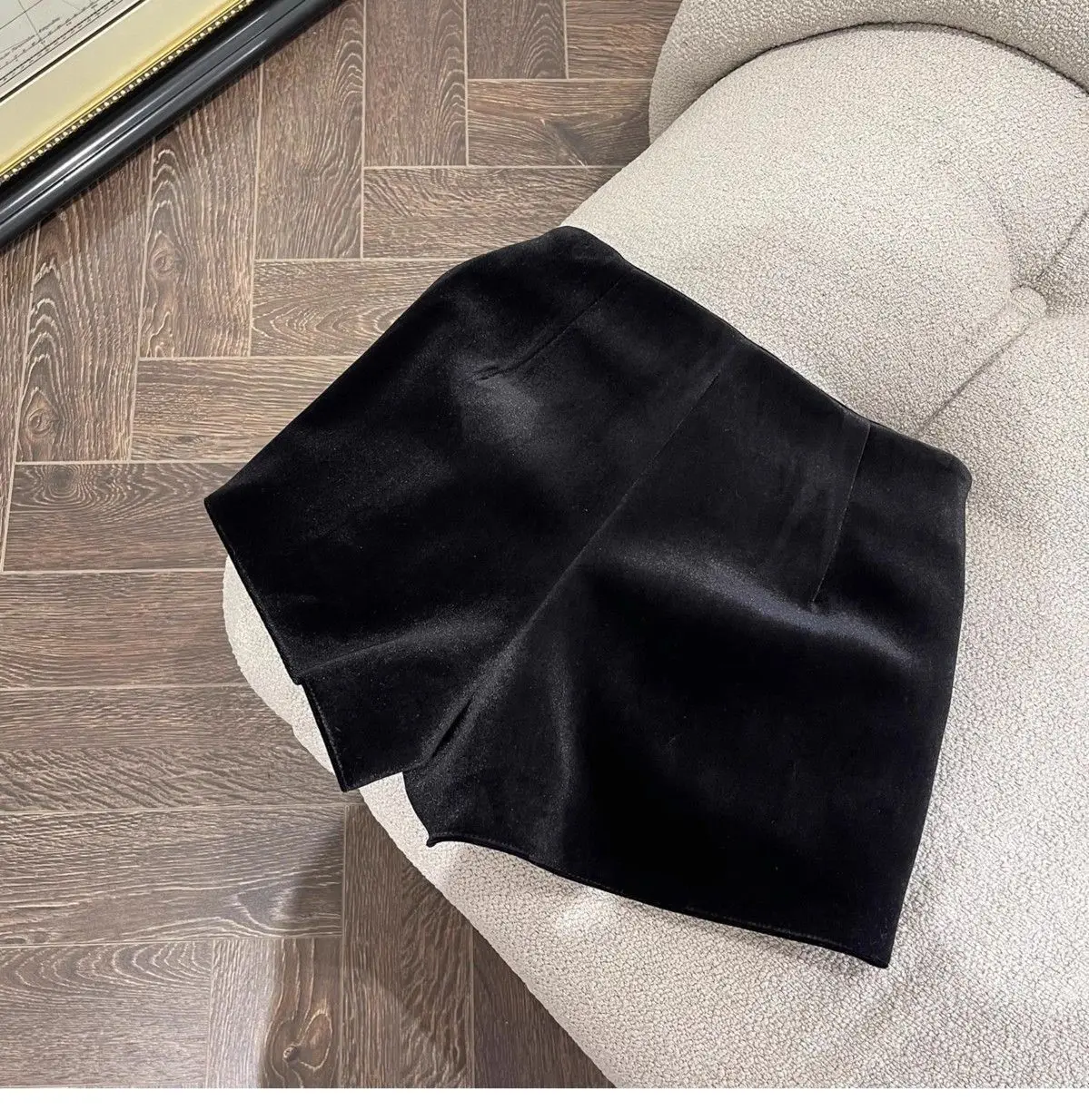 Wide Leg Black Velvet Shorts Pantalones Cortos De Mujer Shorts Feminino Femme Autumn Winter Ropa Mujer High Waisted