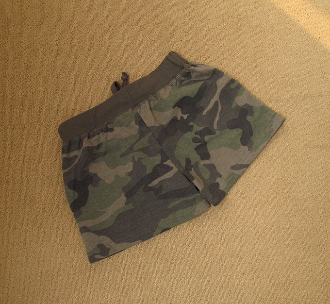 Camouflage Cotton Shorts for Women, Lace Up Elastic Waist, Sports Casual Sweatpants for Female, Summer