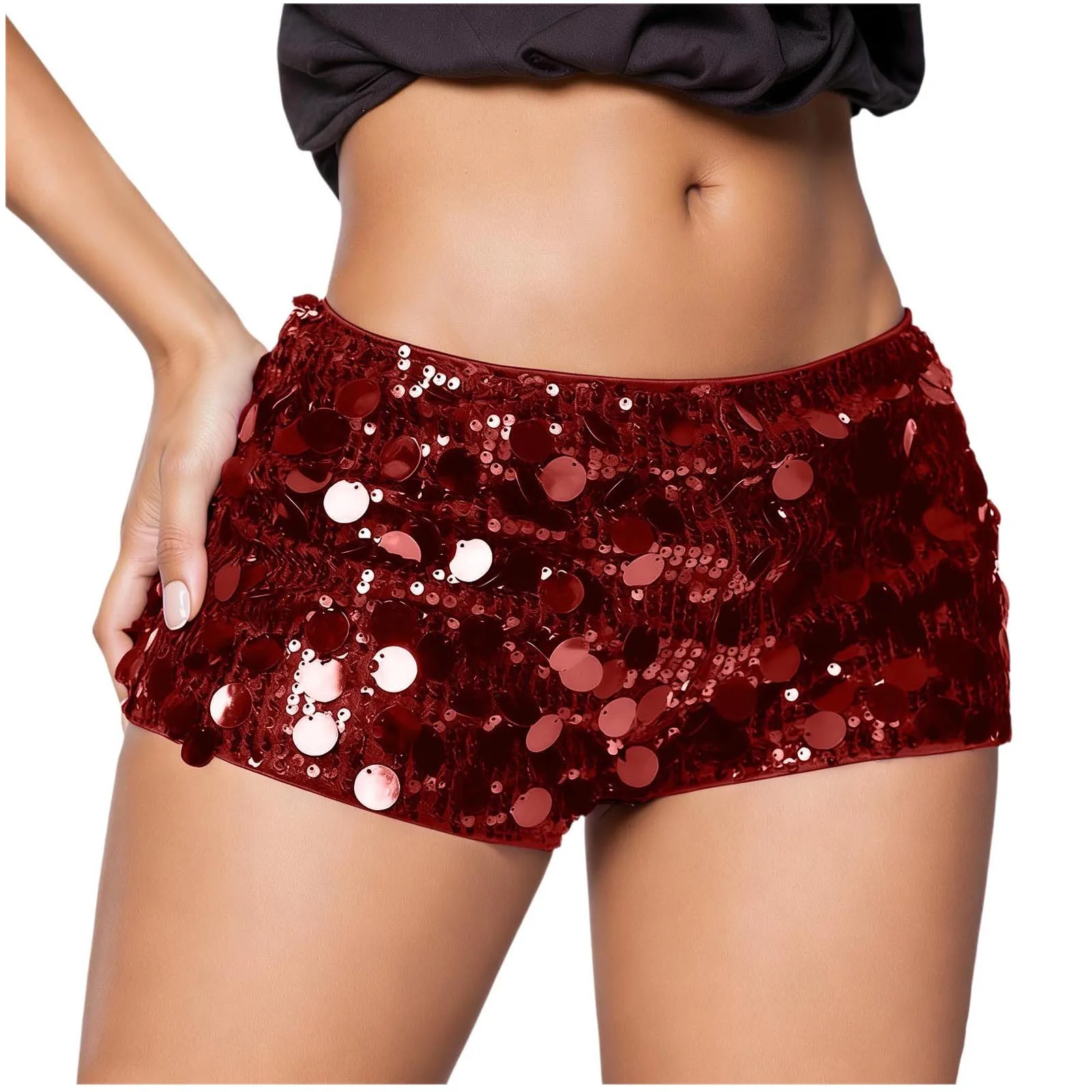 Fashion Sequin Hot Pants Sexy Low Waist Skinny Booty Shorts For Women Summer Chic Bottoms Sparkly Glitter Mini Shorts шорты