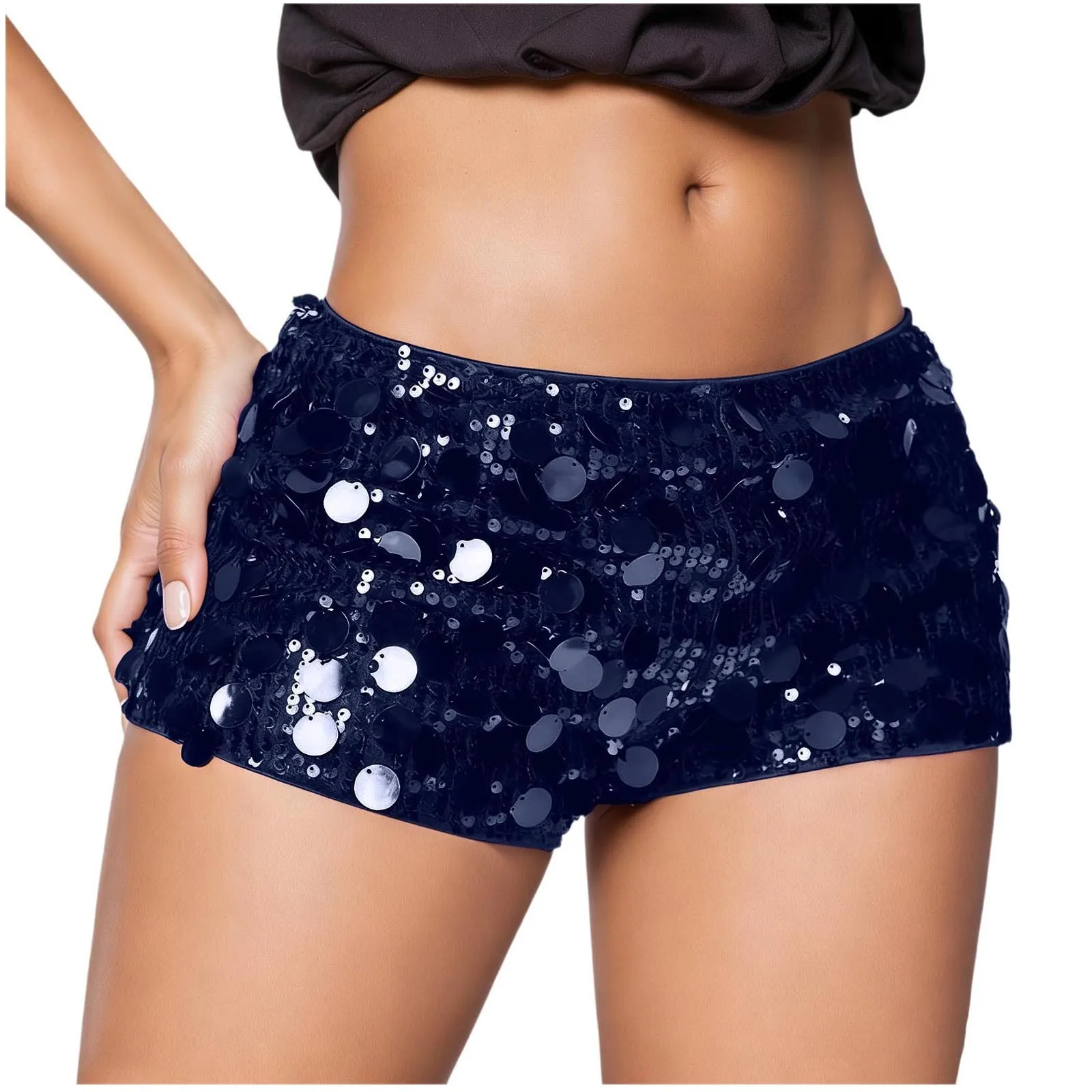 Fashion Sequin Hot Pants Sexy Low Waist Skinny Booty Shorts For Women Summer Chic Bottoms Sparkly Glitter Mini Shorts шорты