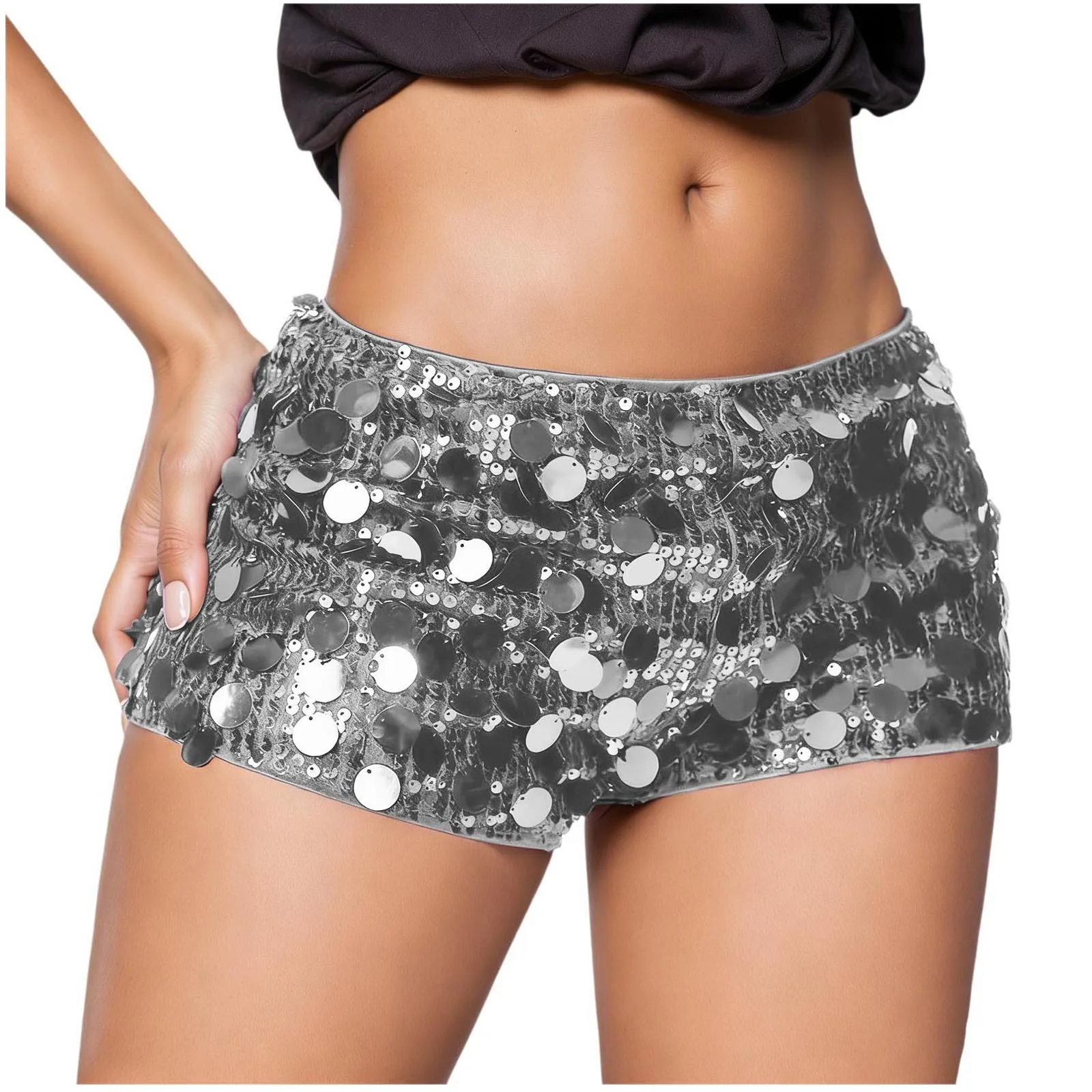 Fashion Sequin Hot Pants Sexy Low Waist Skinny Booty Shorts For Women Summer Chic Bottoms Sparkly Glitter Mini Shorts шорты