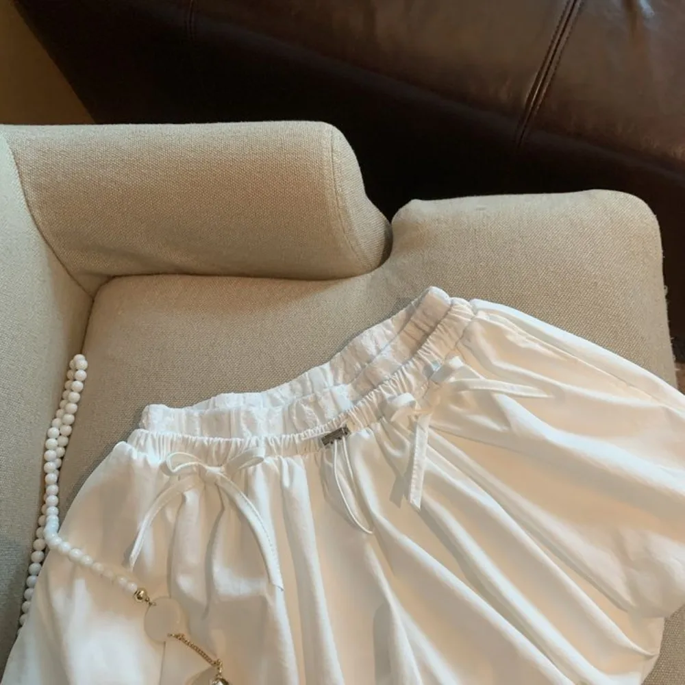 Neploe Sweet Spice Girls Bow Cloud Femme Pantalon Bud Ball Gown Short Slim Shorts All-match Ruched French Casual High Waist Pant