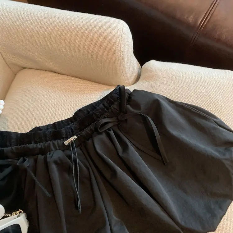 Neploe Sweet Spice Girls Bow Cloud Femme Pantalon Bud Ball Gown Short Slim Shorts All-match Ruched French Casual High Waist Pant