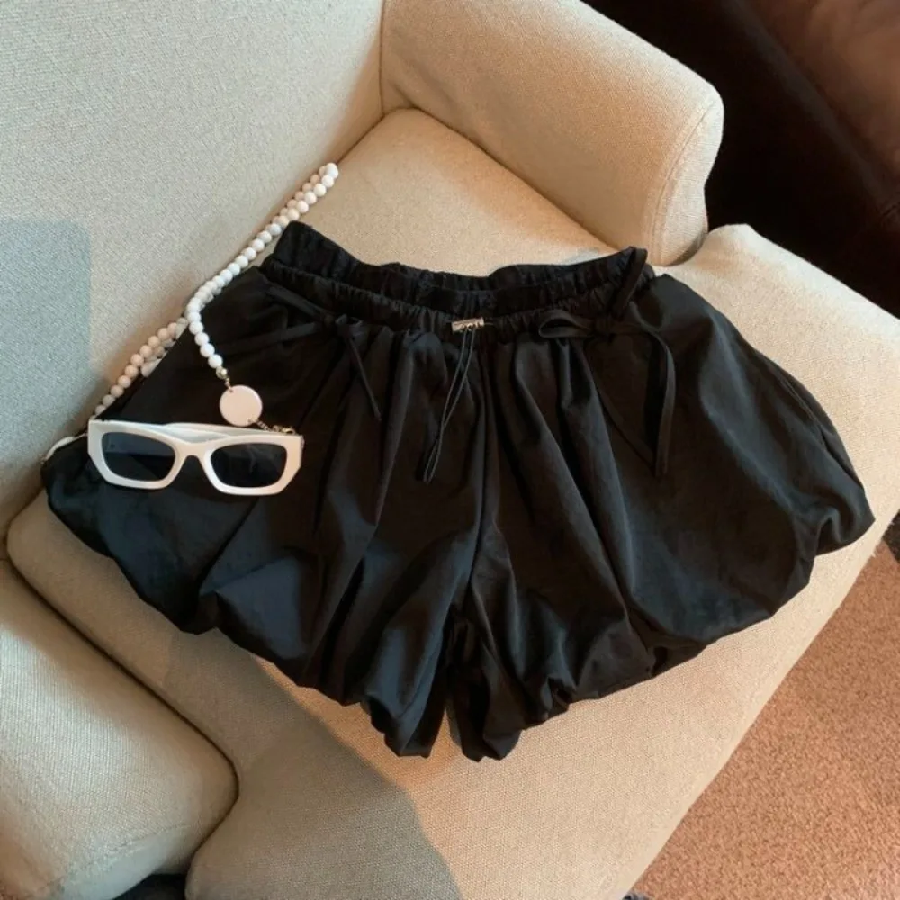 Neploe Sweet Spice Girls Bow Cloud Femme Pantalon Bud Ball Gown Short Slim Shorts All-match Ruched French Casual High Waist Pant