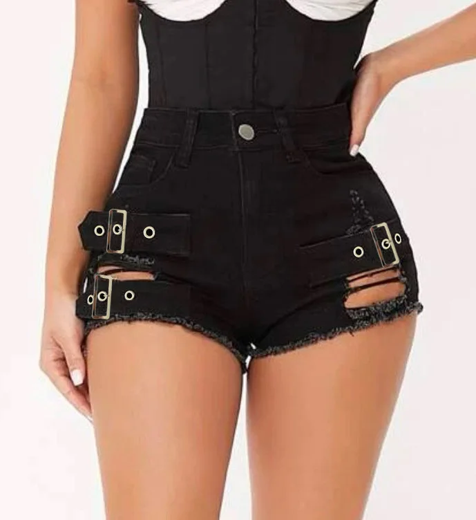 2026 New High Waist Sexy Ripped Stretch Denim Jeans Shorts Ripped Jeans for Women