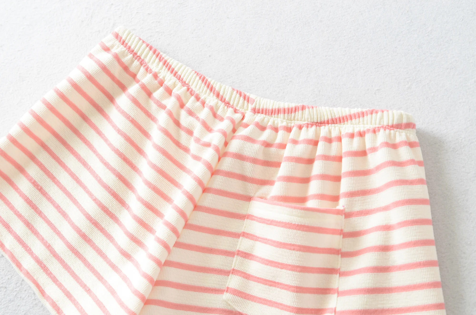 Autumn Women Pink White Stripes Drawstring Elastic Waist Shorts Knitting Polyester Cotton Mini Short Pants Casual Trousers Black