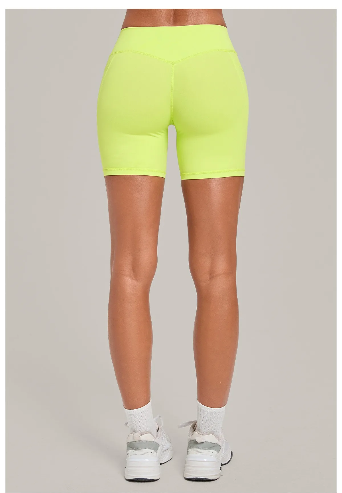 Elastic High Waist Casual Sport Short Leggings with Pocket Women Yoga Clothing Gym Fitness Shorts Female Running Short Tights