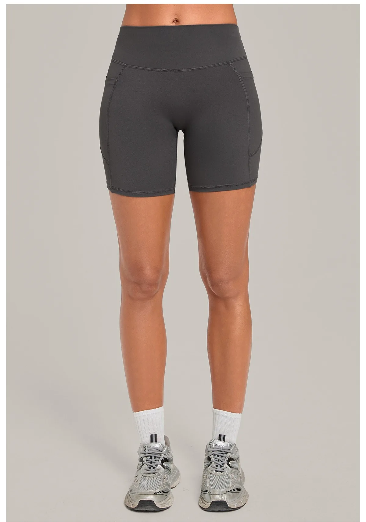 Elastic High Waist Casual Sport Short Leggings with Pocket Women Yoga Clothing Gym Fitness Shorts Female Running Short Tights