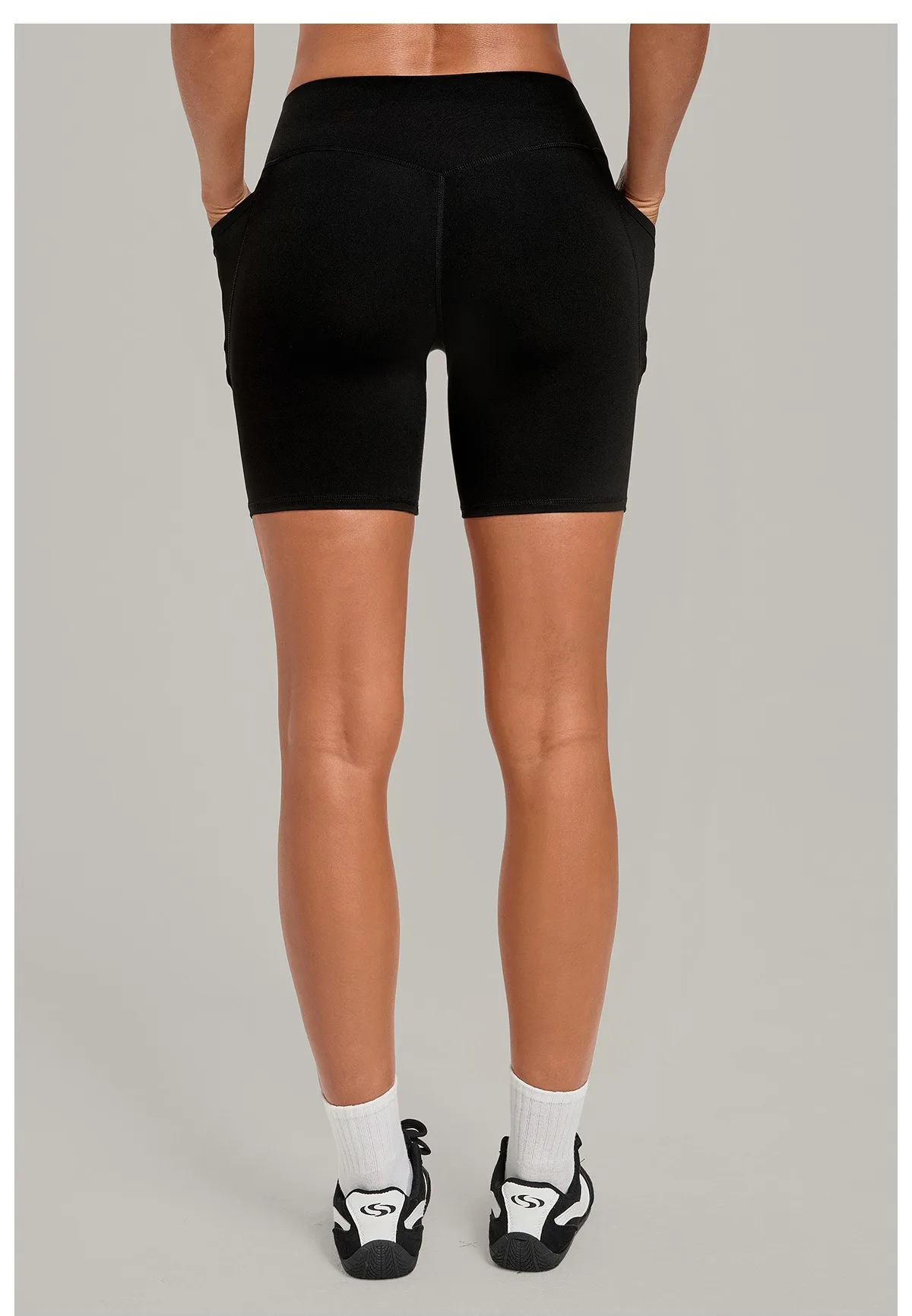 Elastic High Waist Casual Sport Short Leggings with Pocket Women Yoga Clothing Gym Fitness Shorts Female Running Short Tights