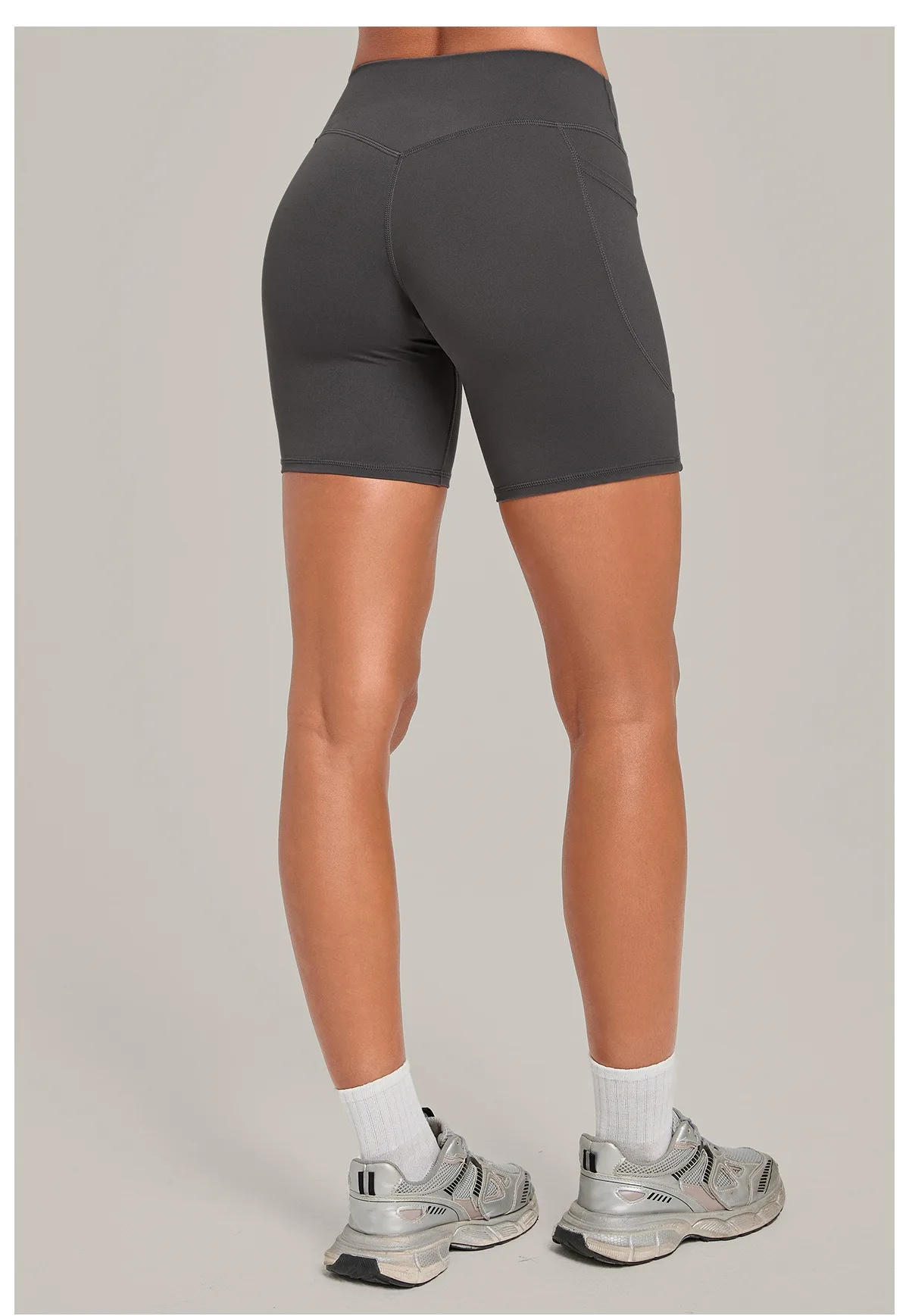 Elastic High Waist Casual Sport Short Leggings with Pocket Women Yoga Clothing Gym Fitness Shorts Female Running Short Tights