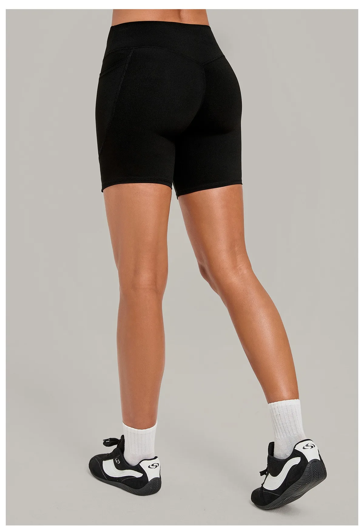 Elastic High Waist Casual Sport Short Leggings with Pocket Women Yoga Clothing Gym Fitness Shorts Female Running Short Tights