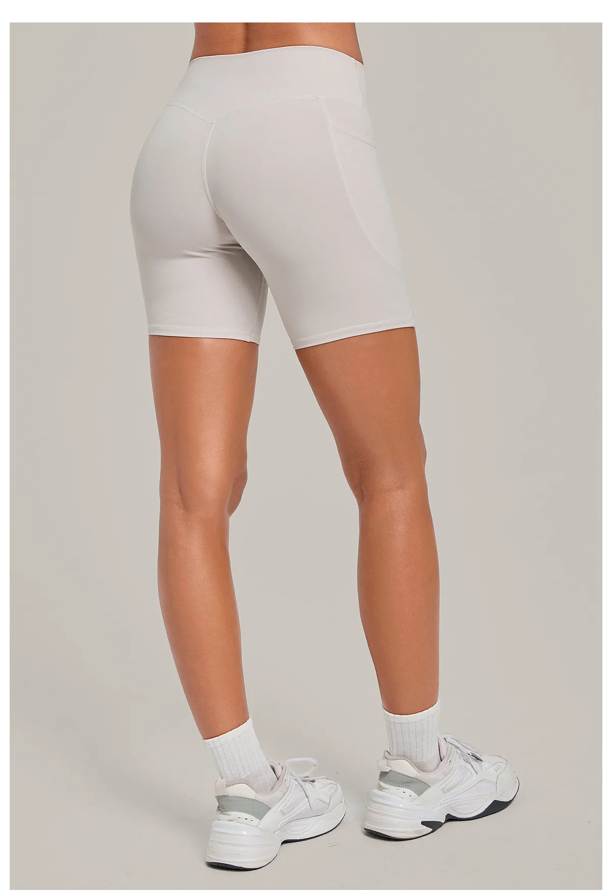 Elastic High Waist Casual Sport Short Leggings with Pocket Women Yoga Clothing Gym Fitness Shorts Female Running Short Tights