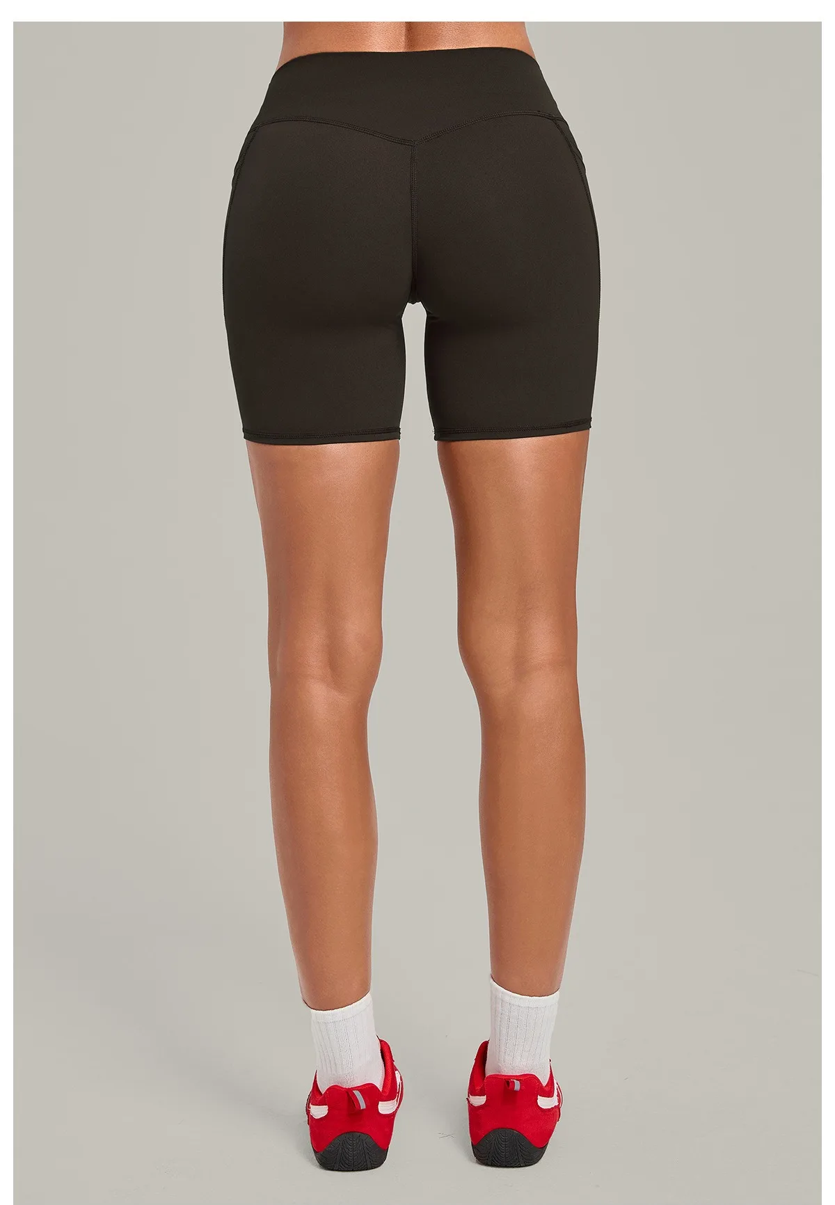 Elastic High Waist Casual Sport Short Leggings with Pocket Women Yoga Clothing Gym Fitness Shorts Female Running Short Tights