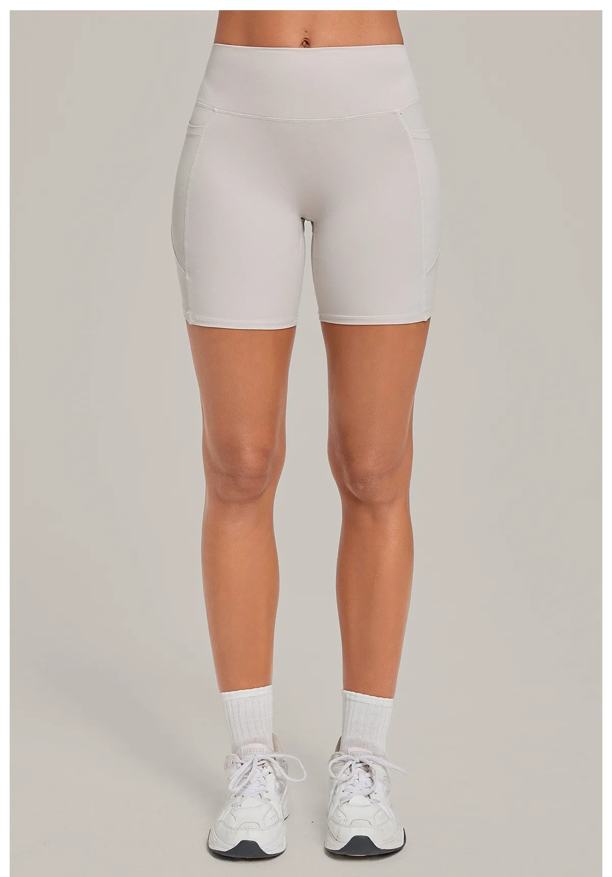 Elastic High Waist Casual Sport Short Leggings with Pocket Women Yoga Clothing Gym Fitness Shorts Female Running Short Tights