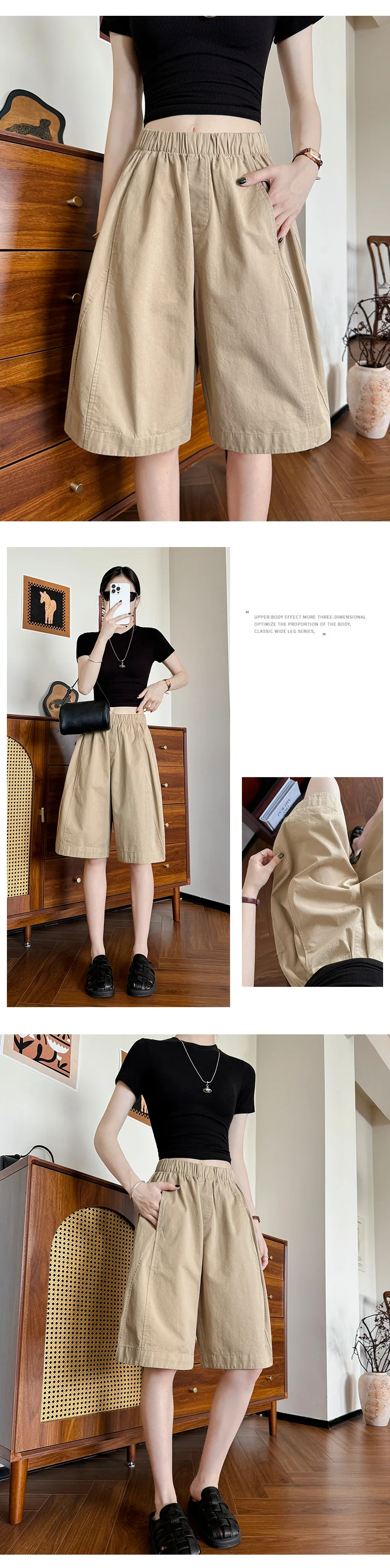 Loose Wide Leg Bermuda Shorts for Women Summer 2026 White High Waist Casual Shorts Woman Korean Oversized Knee Length Trousers