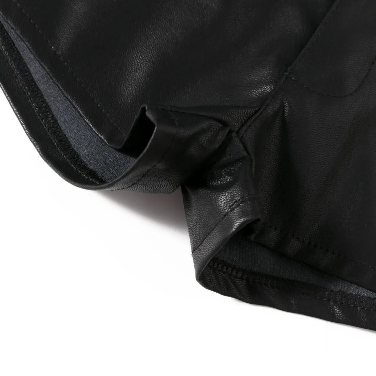 2026 New Women Pu Leather Shorts Y2k Nightclub Low Waist Hip Rivet Booty Shorts Black