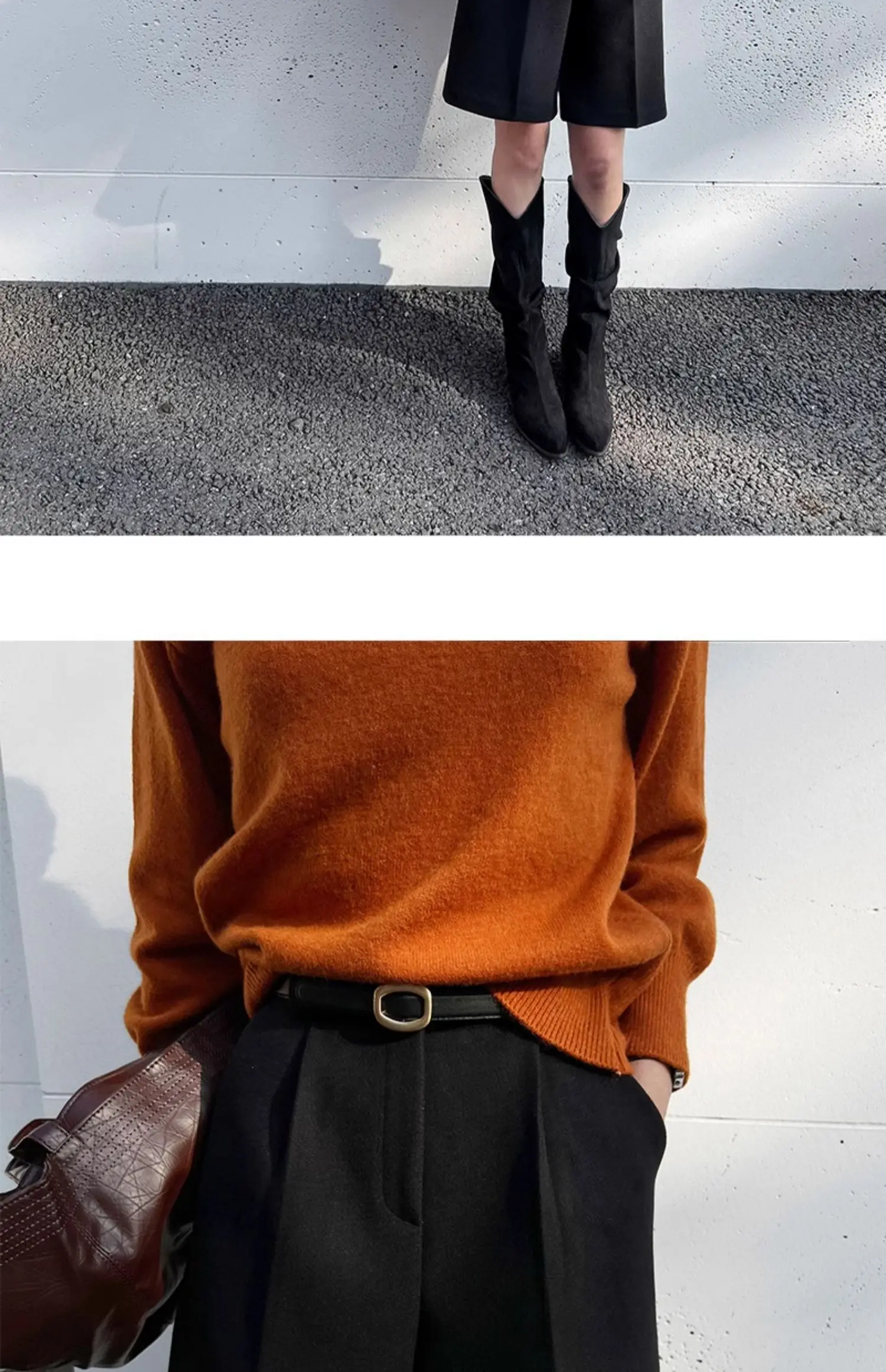Fashion Thicken Warm Loose Pockets Female Faux Woolen Straight Shorts 2025 Autumn Winter High Waist Ladies Wide Leg Shorts N809