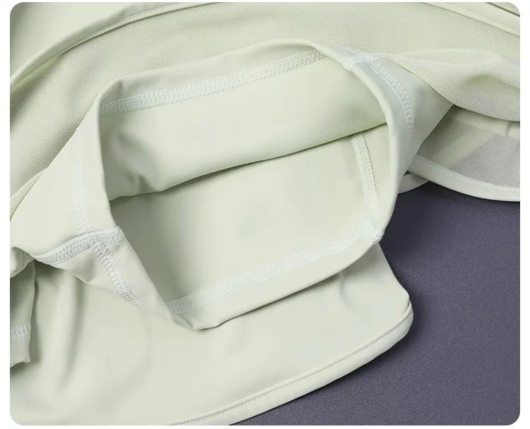 NO WORRY Tennis Skirt W/ Built-in Shorts - High Waisted Workout Skort for Running/Yoga | Solid Color W/ Lining & Anti-Slip