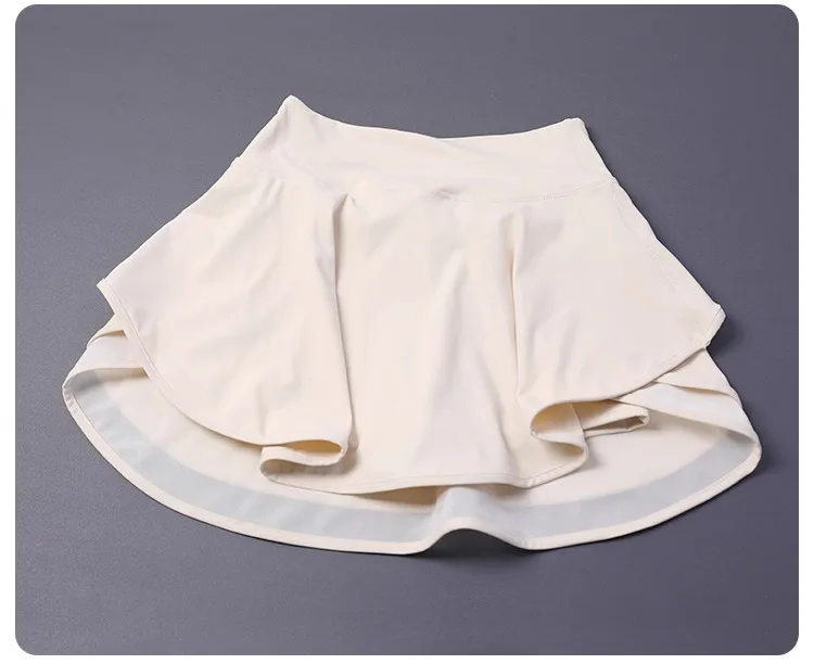 NO WORRY Tennis Skirt W/ Built-in Shorts - High Waisted Workout Skort for Running/Yoga | Solid Color W/ Lining & Anti-Slip