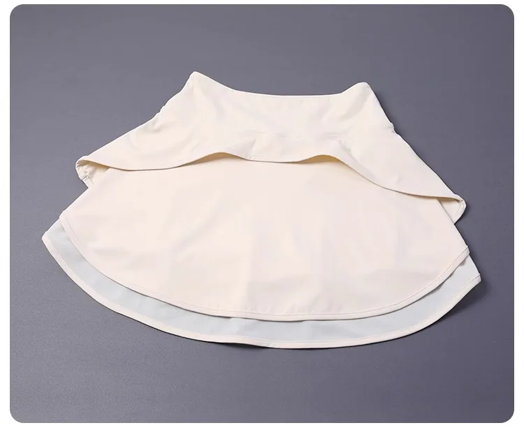 NO WORRY Tennis Skirt W/ Built-in Shorts - High Waisted Workout Skort for Running/Yoga | Solid Color W/ Lining & Anti-Slip