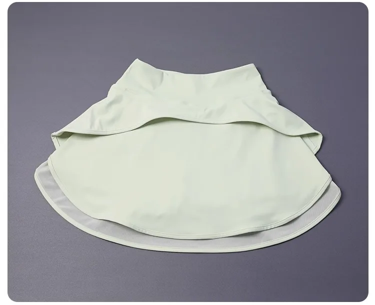 NO WORRY Tennis Skirt W/ Built-in Shorts - High Waisted Workout Skort for Running/Yoga | Solid Color W/ Lining & Anti-Slip
