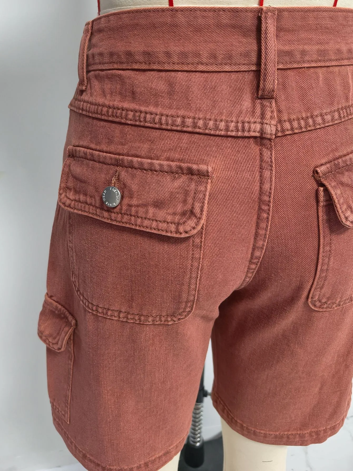 High Waist Pocket Shorts Distressed with Streetwear Retro Pockets Straight Leg Washed Finish No Stretch Summer Wash Women Shorts