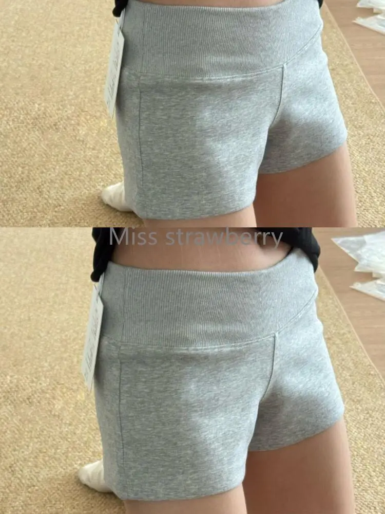 Aesthetic Casual Skinny Sports Short Pants Women Design Vintage Low-waist Thin Slim Pants Female Retro Chic Hot Girl Pant New