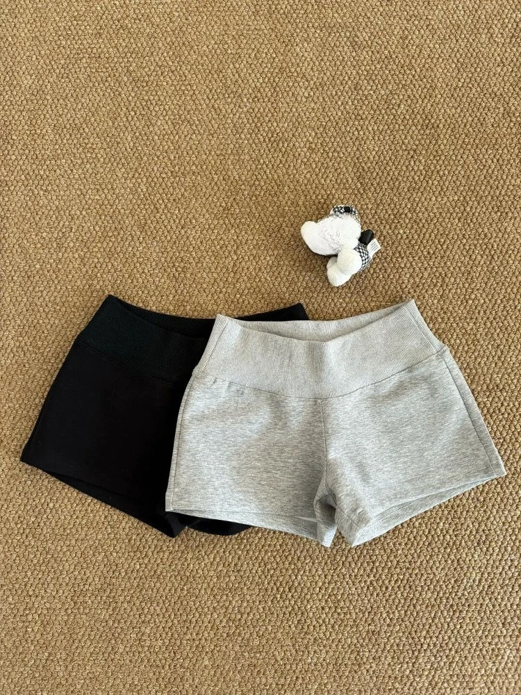 Aesthetic Casual Skinny Sports Short Pants Women Design Vintage Low-waist Thin Slim Pants Female Retro Chic Hot Girl Pant New