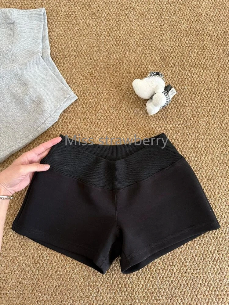 Aesthetic Casual Skinny Sports Short Pants Women Design Vintage Low-waist Thin Slim Pants Female Retro Chic Hot Girl Pant New