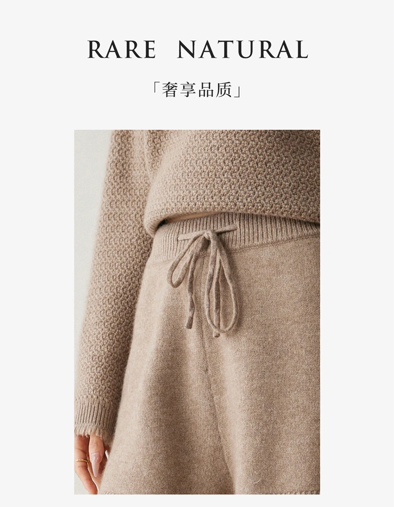 2025Autumn Winter Women 100% Cashmere Short Trousers Soft Comfortable High-Waist Knitted Pants Lady Cashmere Thicken Solid Short