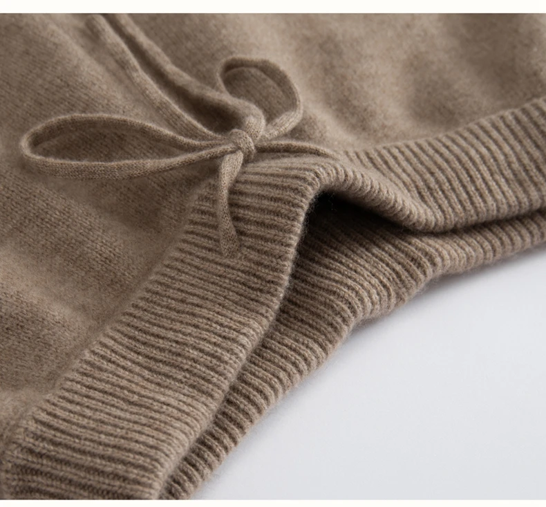 2025Autumn Winter Women 100% Cashmere Short Trousers Soft Comfortable High-Waist Knitted Pants Lady Cashmere Thicken Solid Short