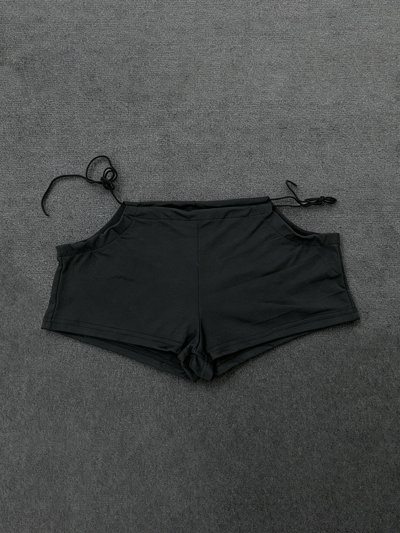 Versatile Hot Girl High Waist Strap Shorts Women's Summer Black Hot Pants Unique Casual Pants