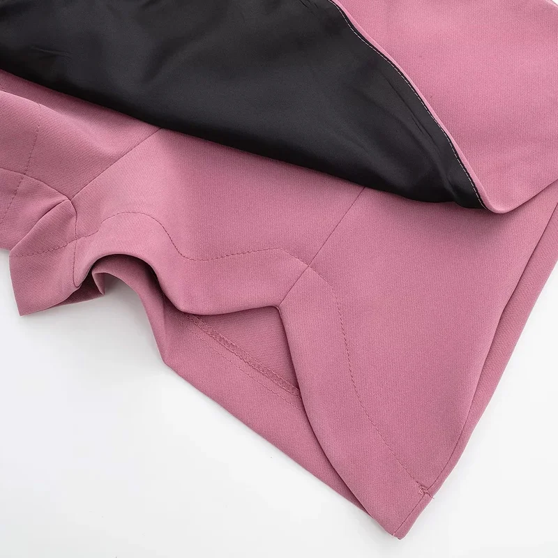 HXAO Women's Skirt Shorts 2024 Autumn Ladies Fashion Casual High Waist Elegant Beige Black Brown Pink Zip Up Skirt Pants Female