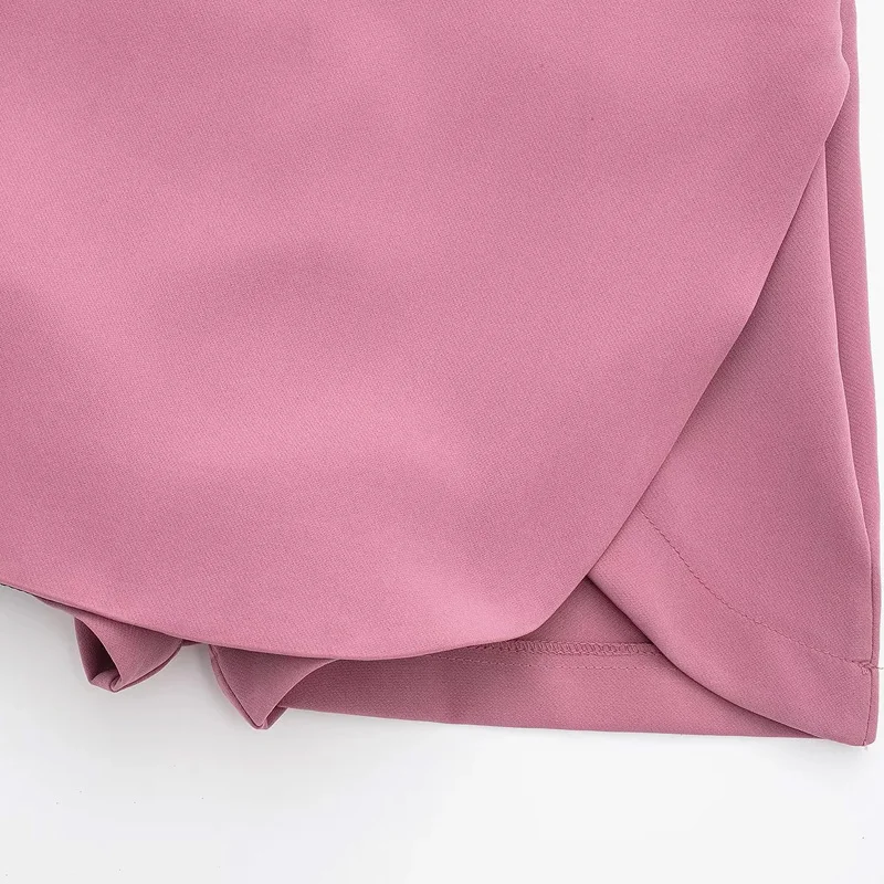 HXAO Women's Skirt Shorts 2024 Autumn Ladies Fashion Casual High Waist Elegant Beige Black Brown Pink Zip Up Skirt Pants Female