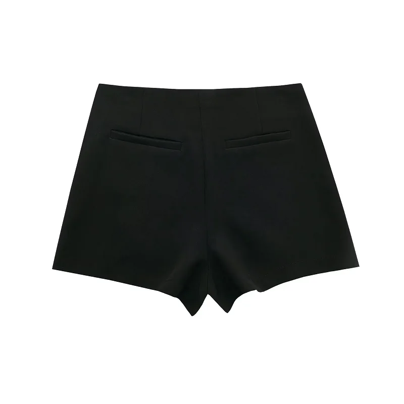 HXAO Women's Skirt Shorts 2024 Autumn Ladies Fashion Casual High Waist Elegant Beige Black Brown Pink Zip Up Skirt Pants Female