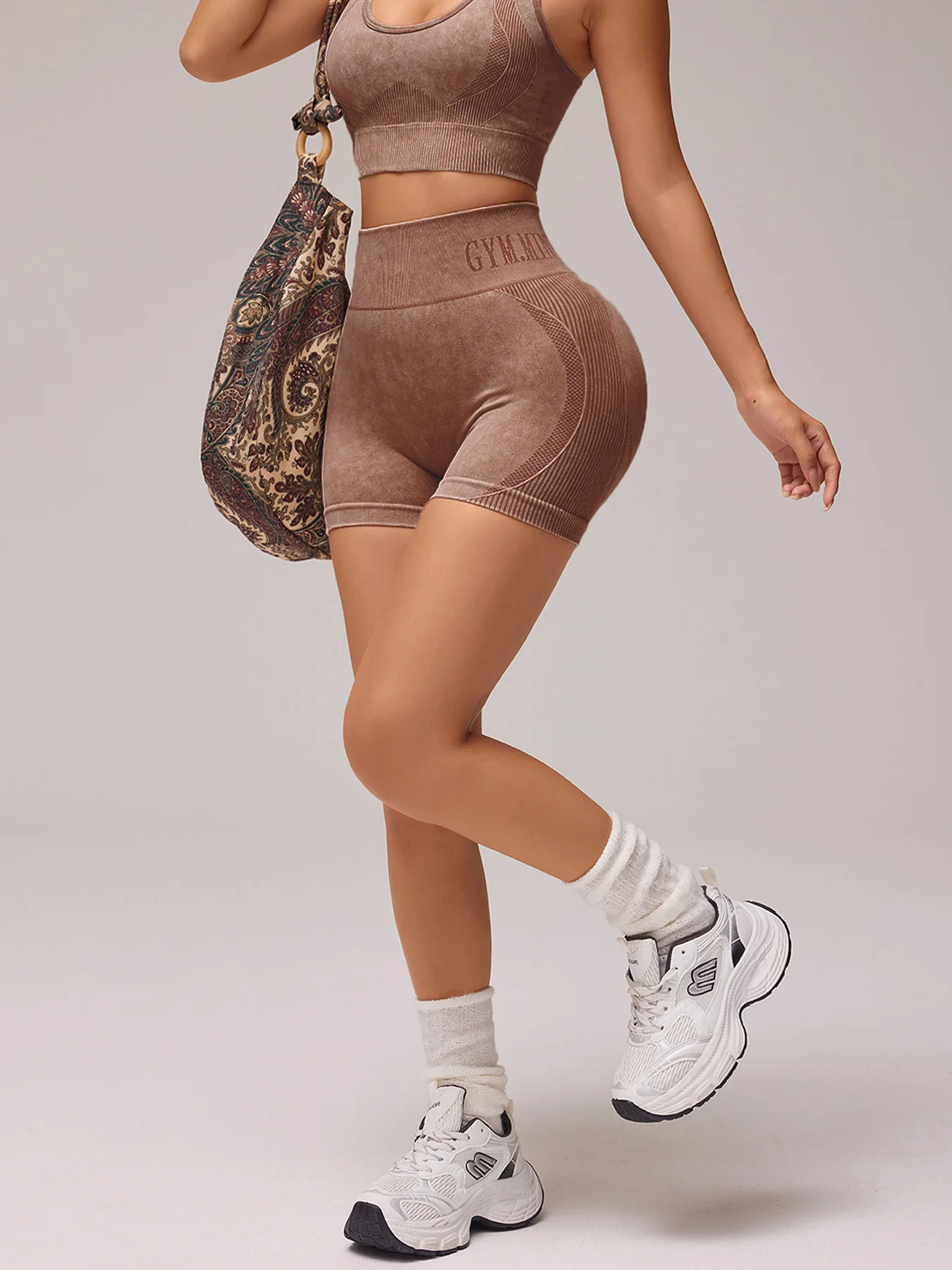 Women Sand Wash High Waist Tummy Control Butt Lifting High Stretch Slim Yoga Shorts Wear Outside Run Gym Workout Sports Pants