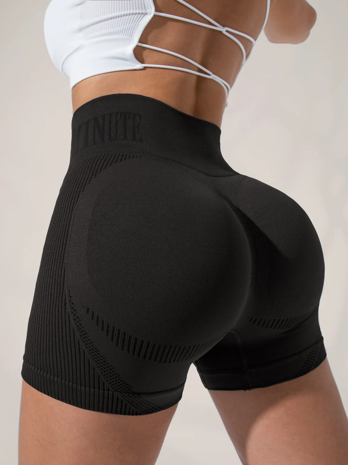 Women Sand Wash High Waist Tummy Control Butt Lifting High Stretch Slim Yoga Shorts Wear Outside Run Gym Workout Sports Pants