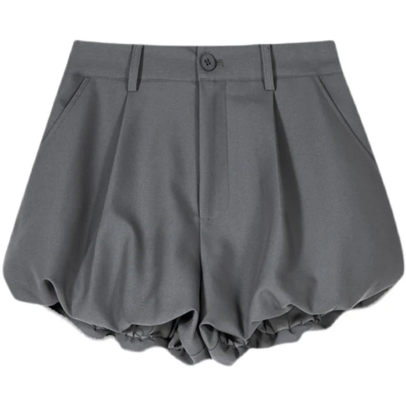 KUSAHIKI 2024 Women's Summer New High Waisted Shorts Korean Niche Casual Wide Leg Suit Short Mujer