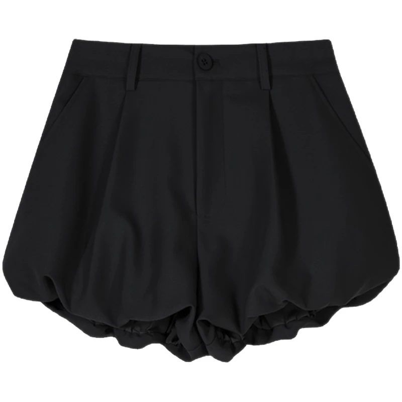 KUSAHIKI 2024 Women's Summer New High Waisted Shorts Korean Niche Casual Wide Leg Suit Short Mujer
