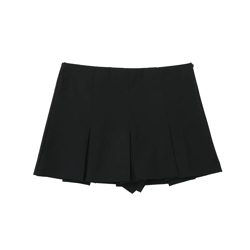 HXAO Pleats Skirt Shorts Summer Y2K Grey Skort For Women Black Mini Skirt Pants Woman Fashion Mid Waist Casual Shorts Skirt