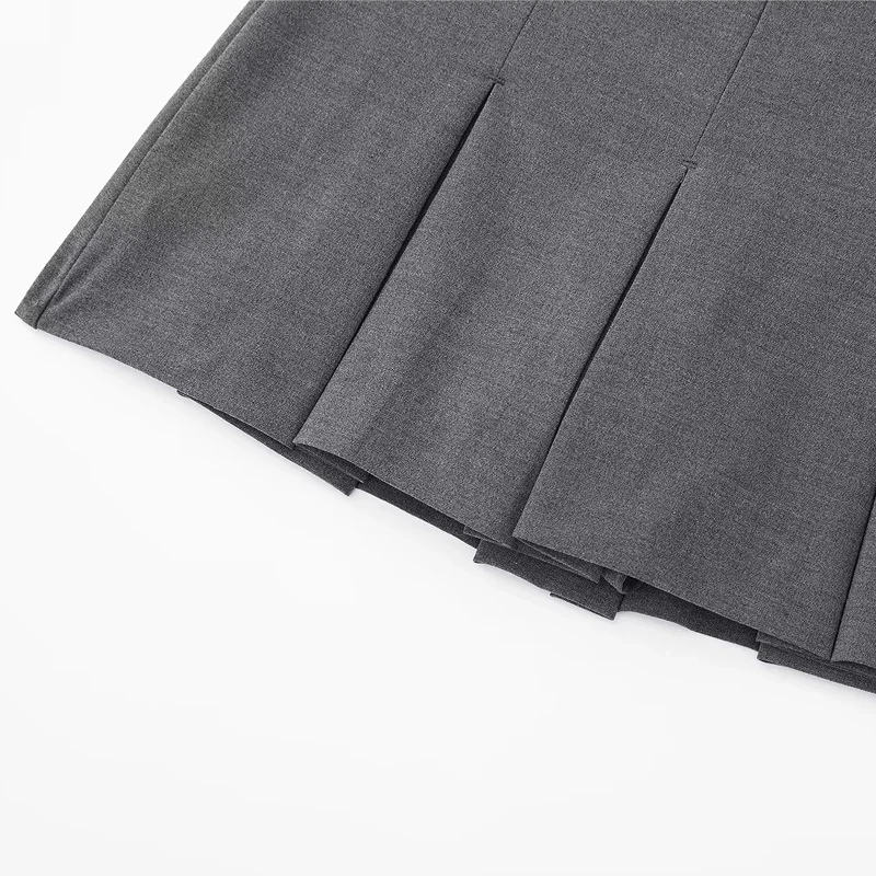 HXAO Pleats Skirt Shorts Summer Y2K Grey Skort For Women Black Mini Skirt Pants Woman Fashion Mid Waist Casual Shorts Skirt