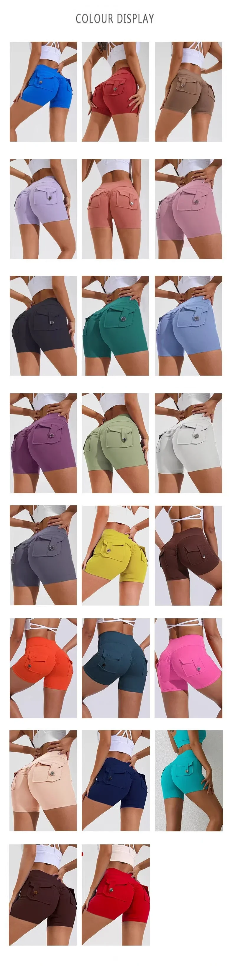 High Waist Peach Hip Seamless Fitness with Pockets Women's Tight Sports Running Training Dance Hip Women's Gym Shorts 🩳👍️