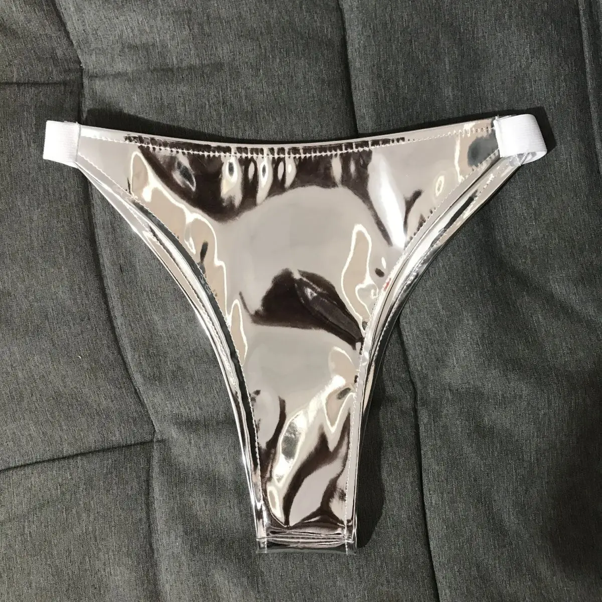 Shiny Sexy Women's Micro Shorts Nightclub Slim Patent Leather Glossy Tiny Short Panties for Dancer Stage Performances Low Rise