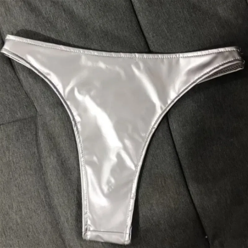 Shiny Sexy Women's Micro Shorts Nightclub Slim Patent Leather Glossy Tiny Short Panties for Dancer Stage Performances Low Rise
