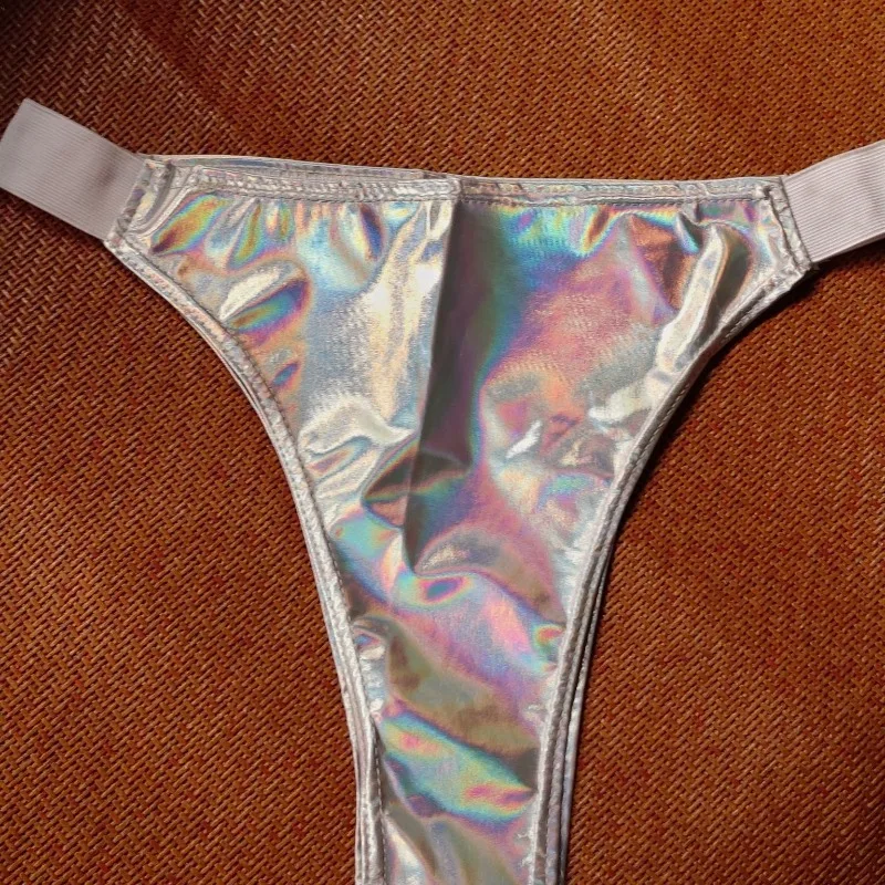 Shiny Sexy Women's Micro Shorts Nightclub Slim Patent Leather Glossy Tiny Short Panties for Dancer Stage Performances Low Rise