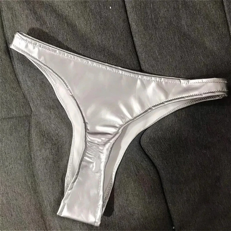 Shiny Sexy Women's Micro Shorts Nightclub Slim Patent Leather Glossy Tiny Short Panties for Dancer Stage Performances Low Rise