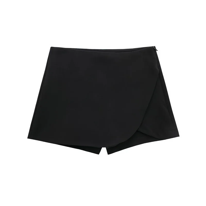 HXAO Short Mujer Casual High waist Mini shorts skirt Women 2024 Beige Khaki Black White Asymmetric Shorts Skirt