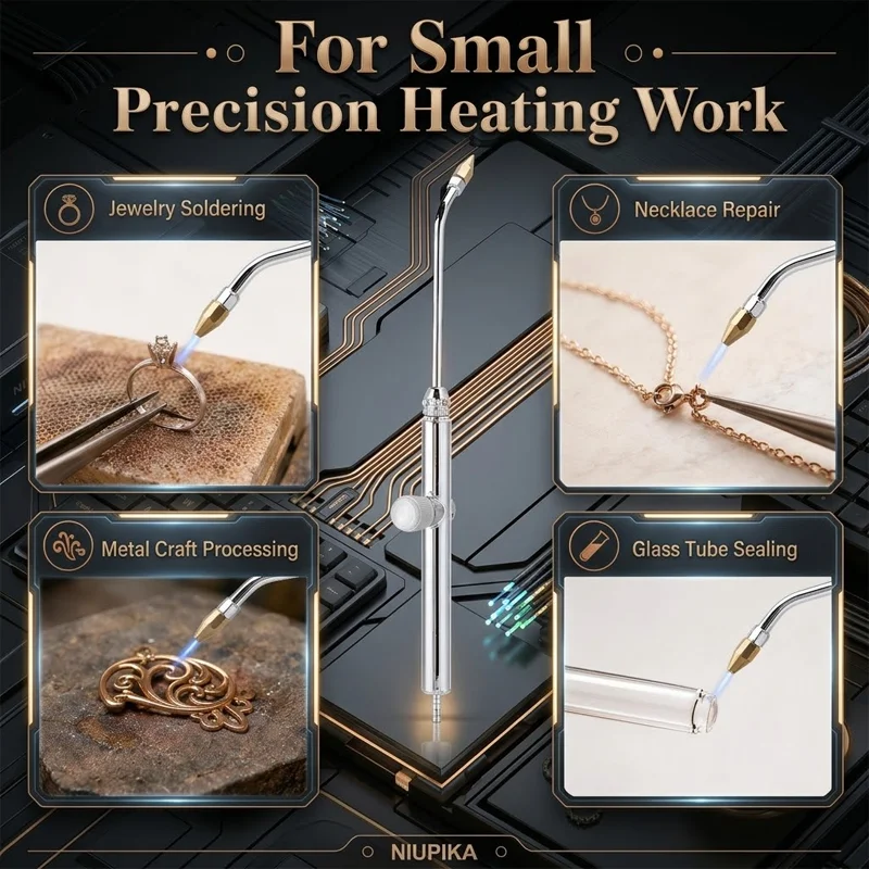 NIUPIKA Jewelry Soldering Torch Precision Gas Welding Gun for Hydrogen Oxygen Flame Machine Gold Silver Necklace Ring Repair Too