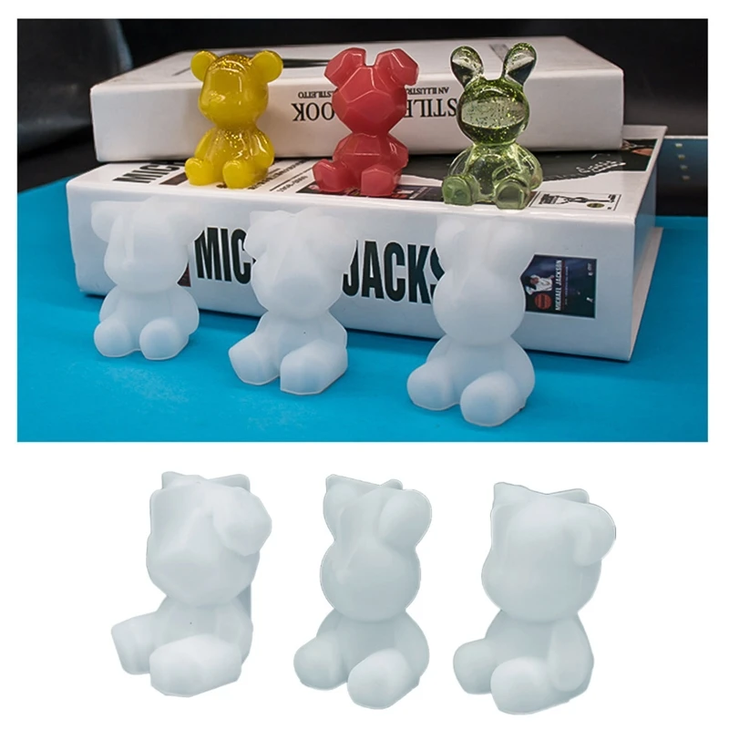 Lovely 3D Animal Shaped Resin Mold Silicone Keychain Mold Pendant Epoxy Casting Mould for DIY Crafts Jewelry Making Tool