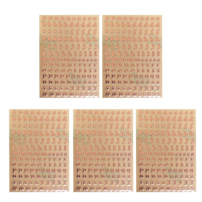 5 Sheets Letter Sticker Alphabet Sticker Self Adhesive Copper Letter Stickers